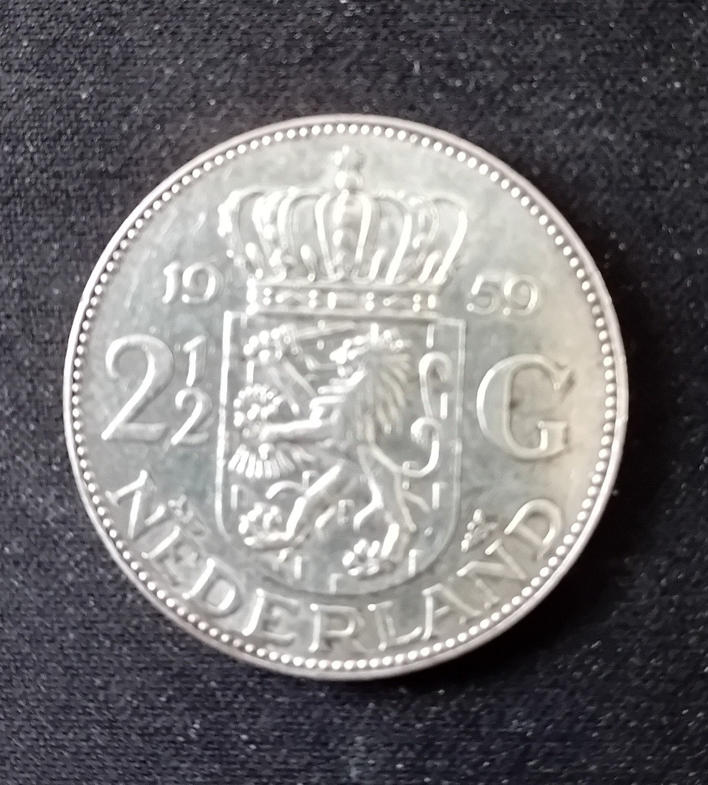 Zilveren rijksdaalder 1959, Koningin Juliana, Zilver, Ophalen of Verzenden, Losse munt