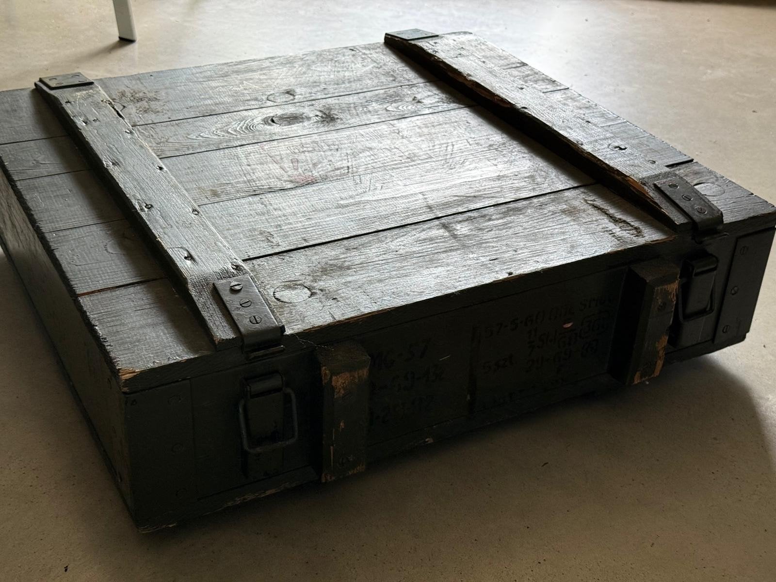 Vintage Militaire Munitiekist - Houten Kist, Ophalen of Verzenden
