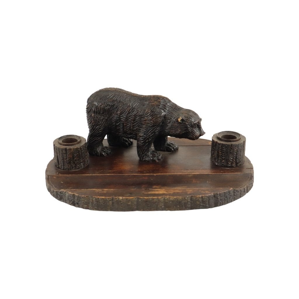 Grote Antieke Zwarte Woud Beer Pennenhouder Inktpot Schwarzw, Ophalen of Verzenden