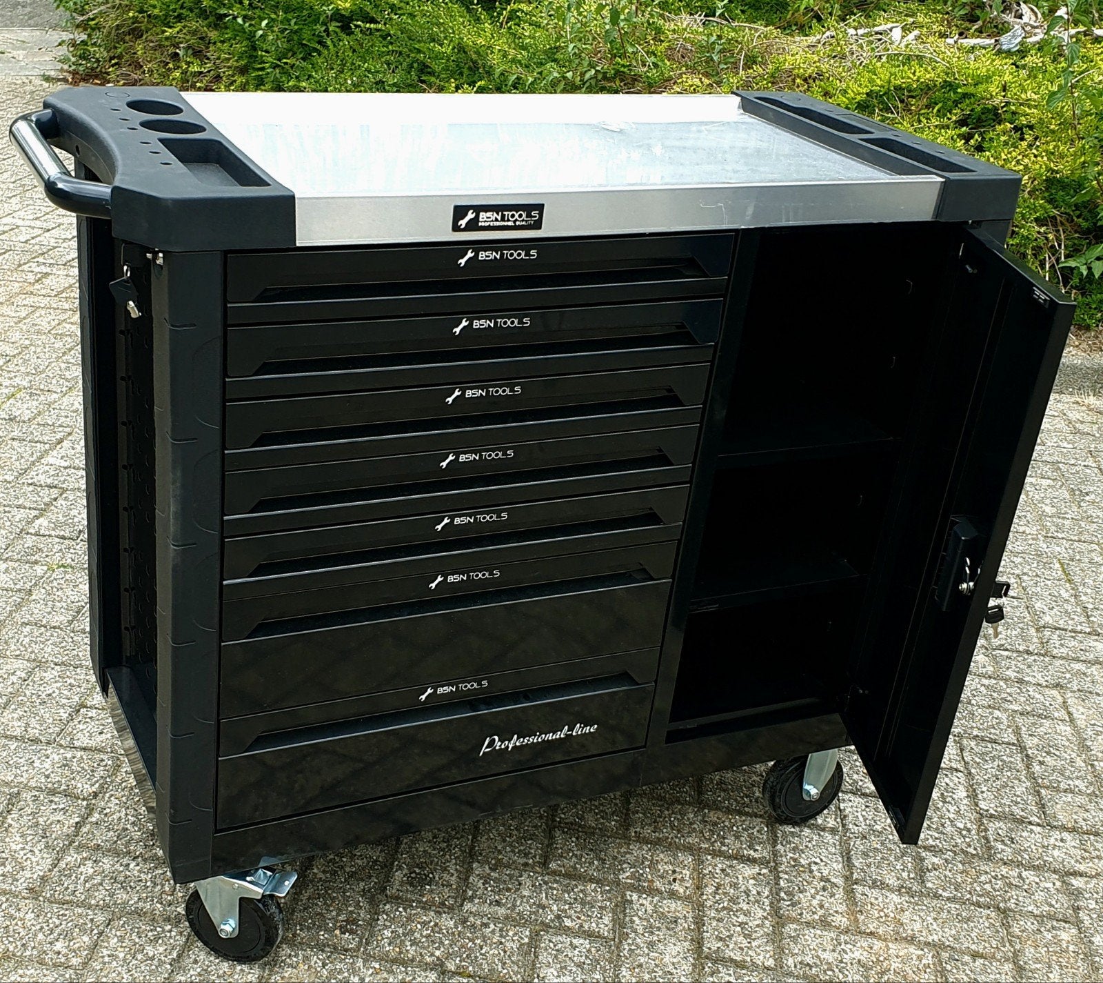 Foto 9 van EXTRA BREDE greedschapswagen  gevuld met gereedschap (NIEUW)