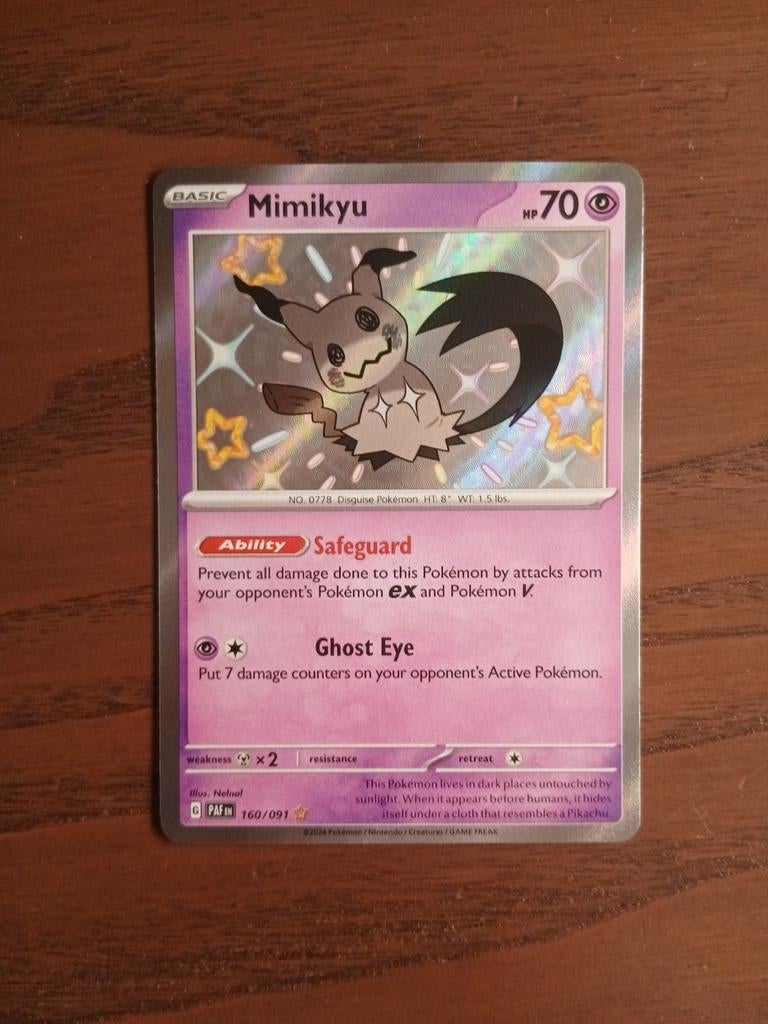 Mimikyu #160/091 Pokémon Paldean Fates, Verzenden, Nieuw, Losse kaart, Foil