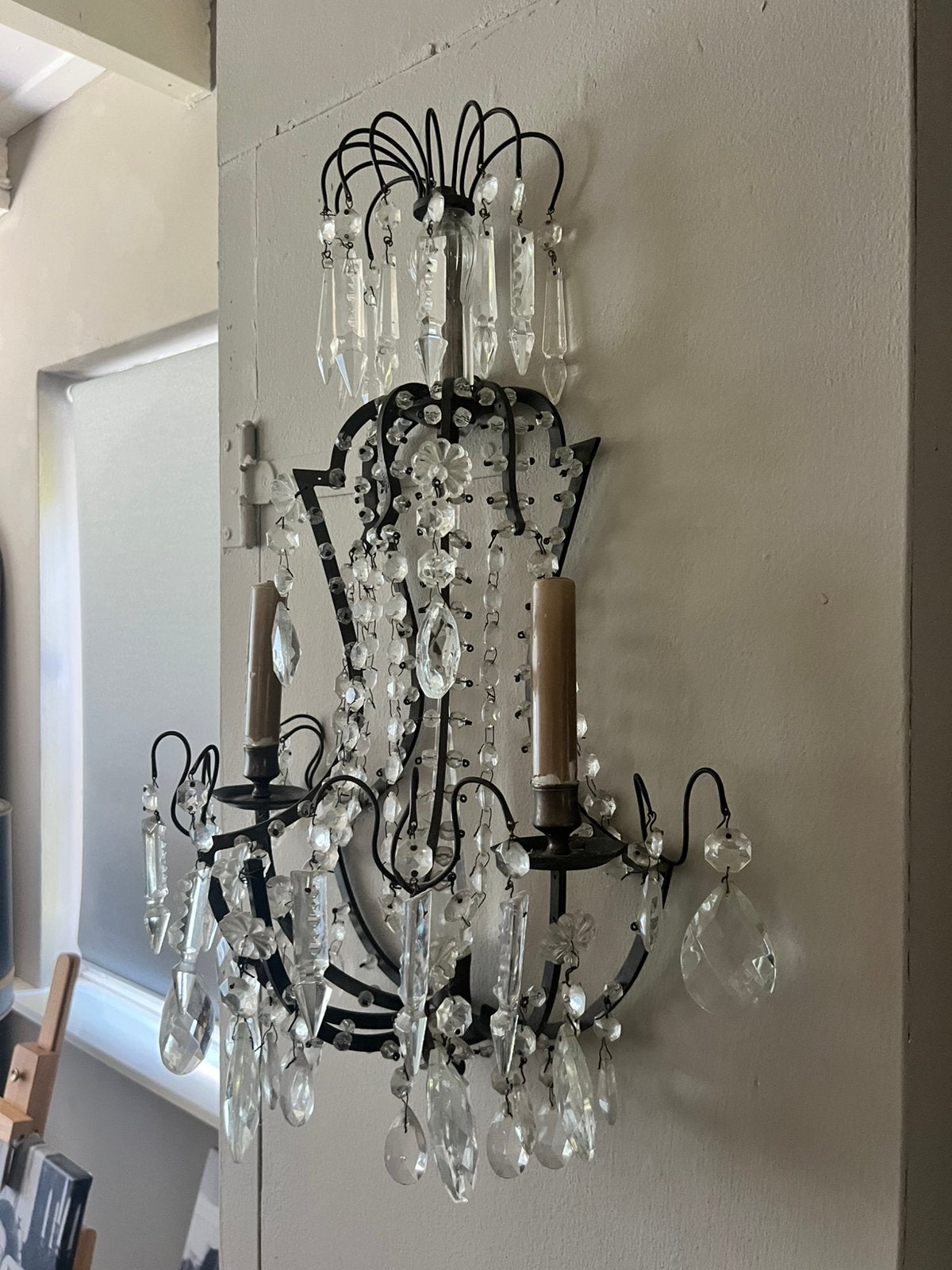 Antieke italiaanse wandluster kroonluchter wandlamp, Antiek en Kunst, Ophalen of Verzenden