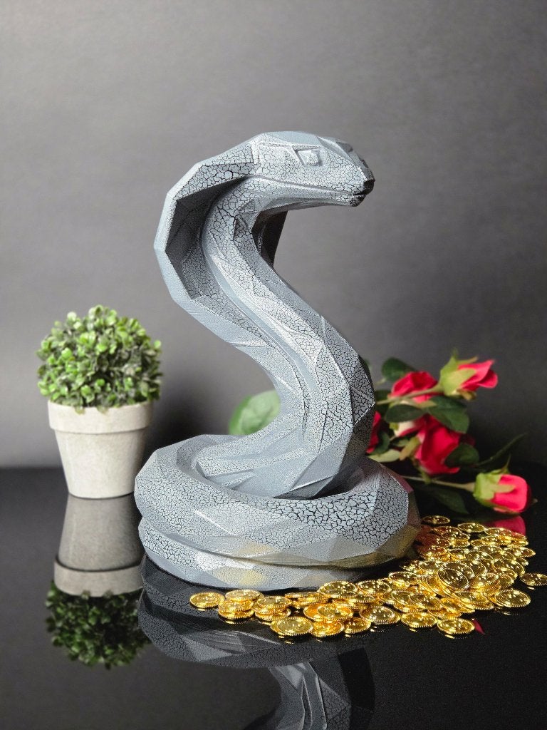 Grote Geometrische Cobra Beeld 5kg/35cm, Antiek en Kunst, Ophalen of Verzenden, Beeld, 20 - 50 cm