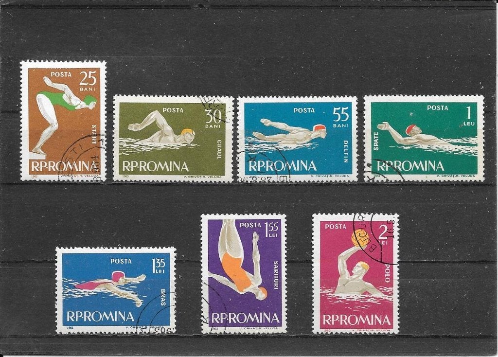 Roemenië zwemsporten, Ophalen of Verzenden, Overige landen, Gestempeld