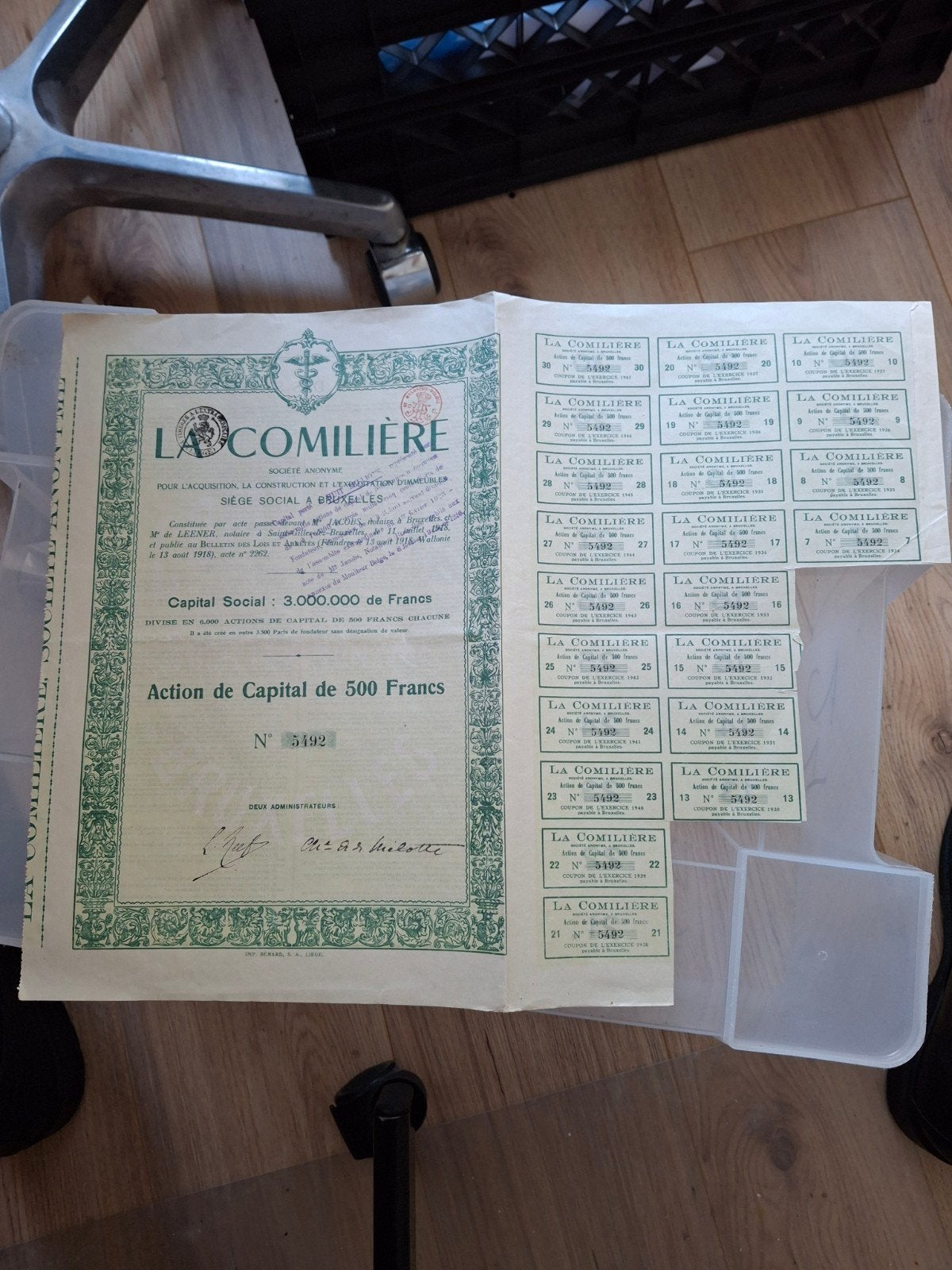 Historisch aandeel La Comilière, 1914, Ophalen of Verzenden, Voor 1920, Aandeel
