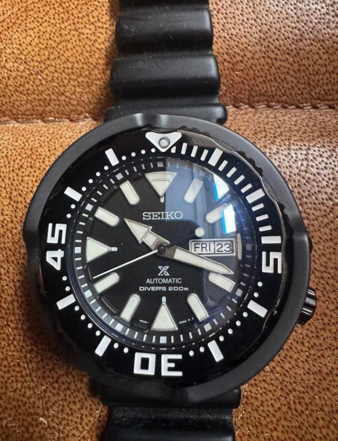 Seiko black tuna, Ophalen of Verzenden, Zo goed als nieuw, Seiko