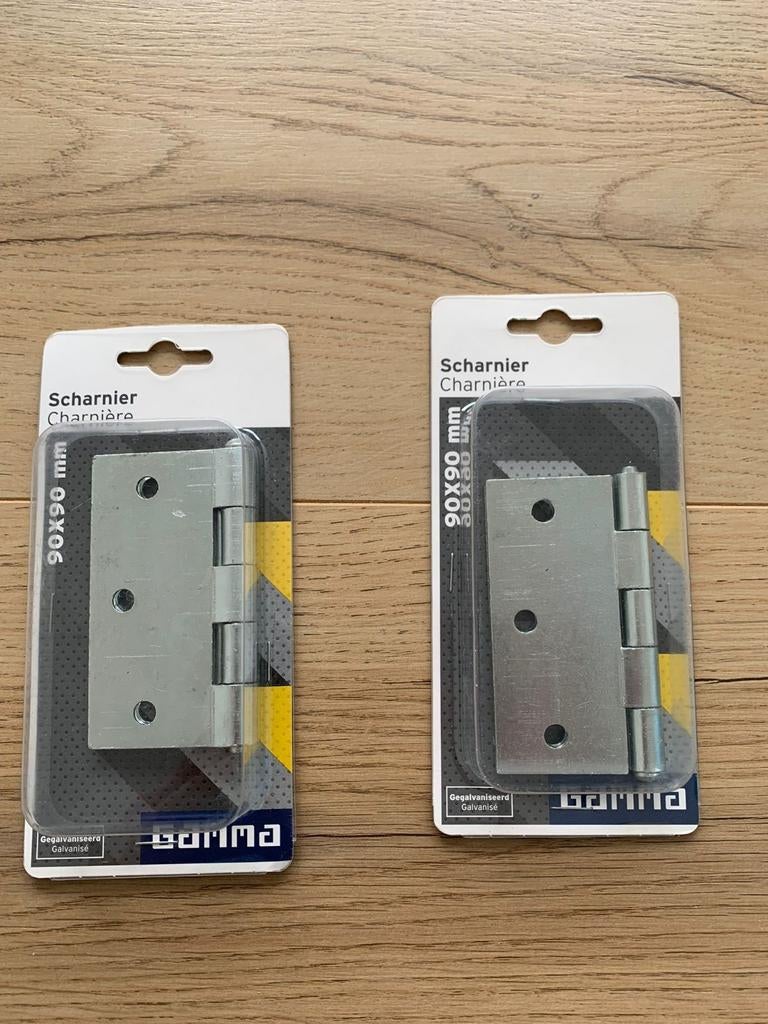2x Gamma scharnieren met Losse Pen 90 x 90 mm. Nieuw!, Doe-het-zelf en Verbouw, Hang- en Sluitwerk, Ophalen of Verzenden, Nieuw