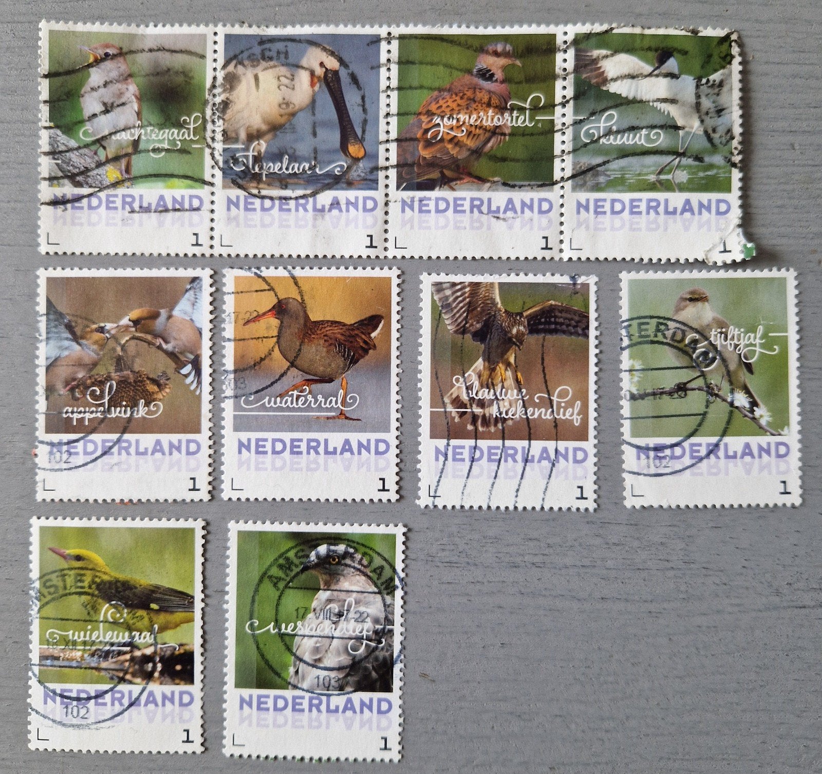 Gestempelde Nederlandse persoonlijke zegels vogels, Postzegels en Munten, Verzenden