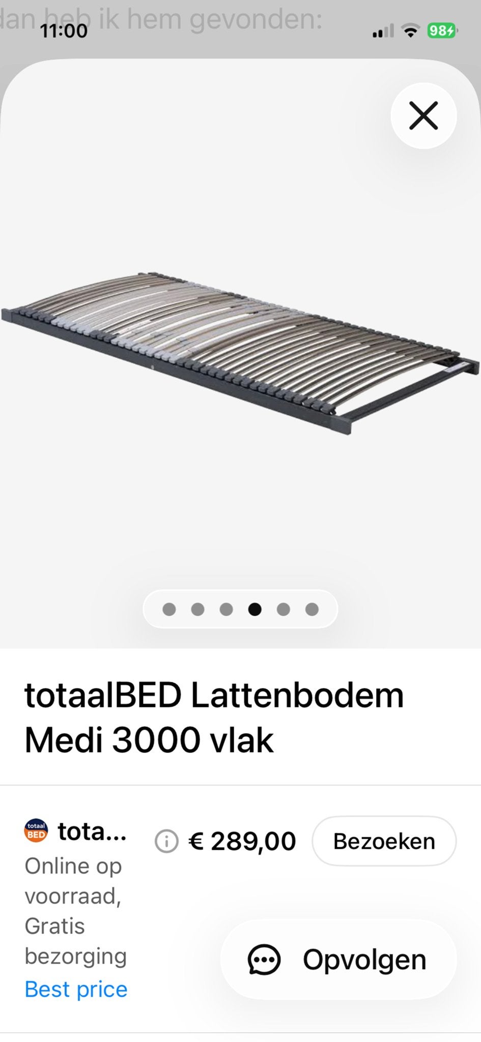 TotaalBED Lattenbodem Medi 3000 vlak, Ophalen, Gebruikt, Eenpersoons, 210 cm