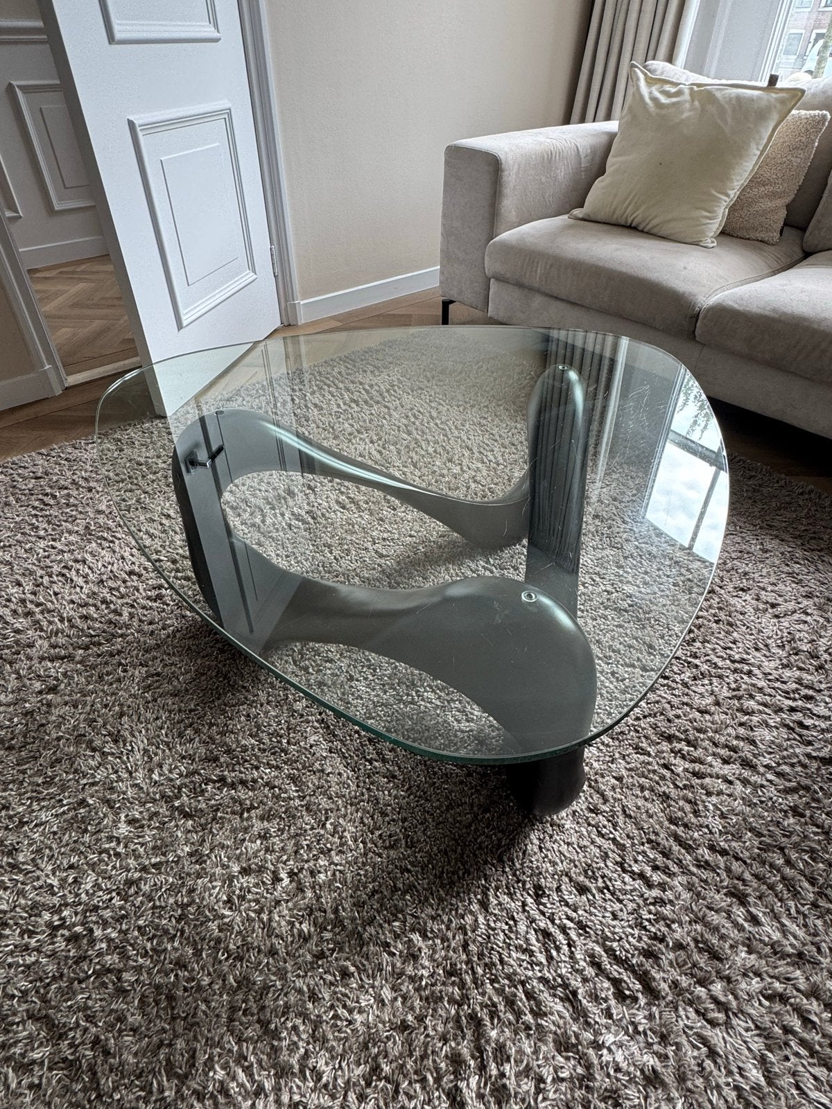 Eichholtz design salontafel met glazen blad, Ophalen, Overige vormen, 5 – 50, 100 tot 150 cm