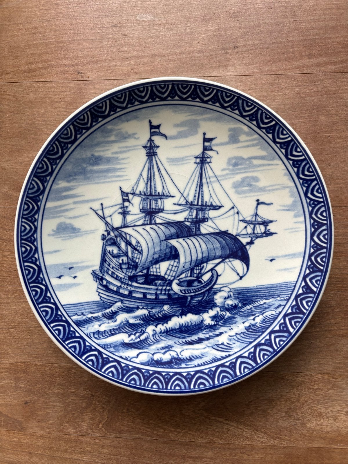 Delfts Blauw Wandbord - VOC Schip Anno 1661, Ophalen of Verzenden