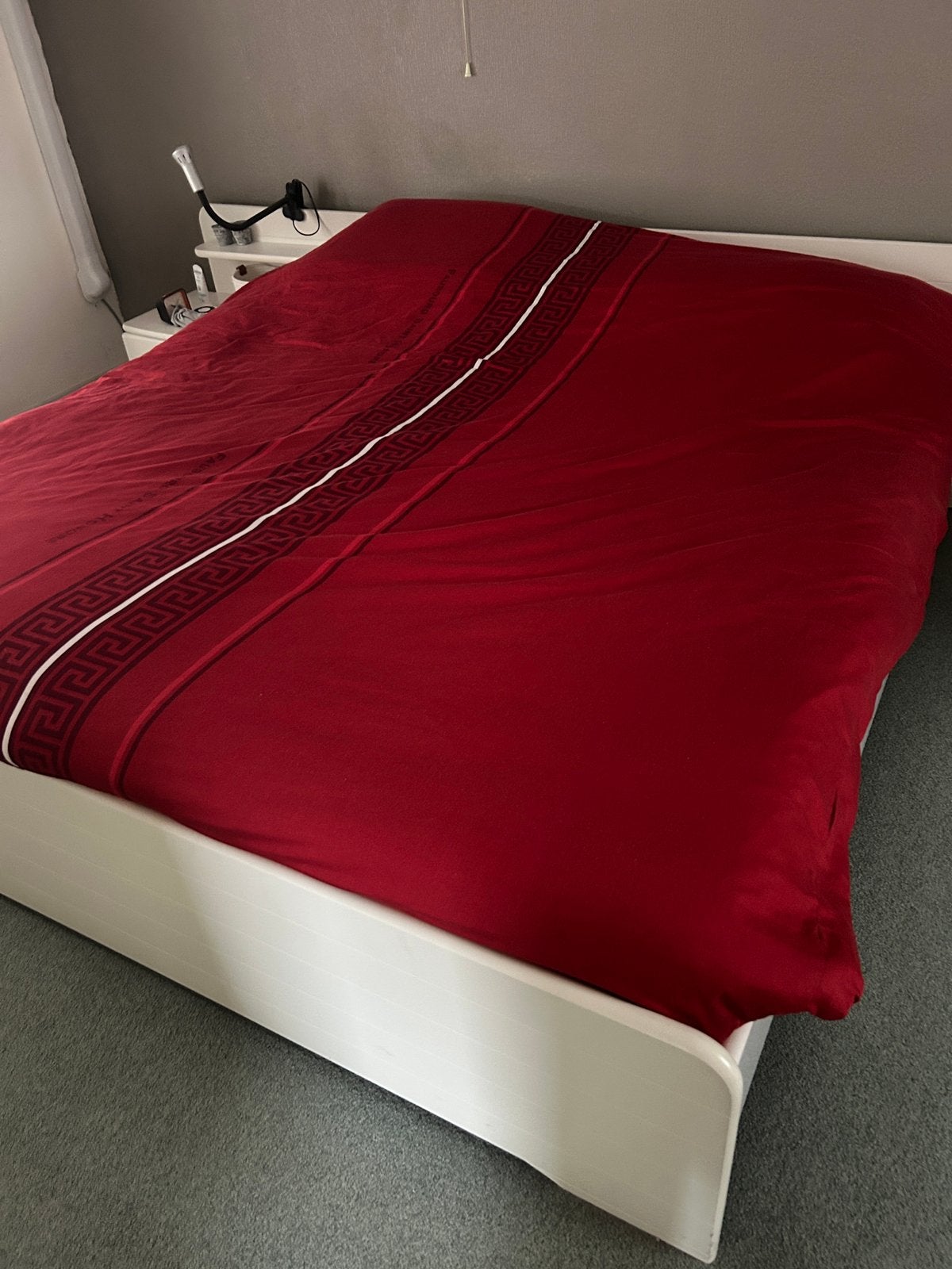 Gratis bed 1.80x2.00 inclusief verstelbare spiraalbodem, Ophalen, Wit, Tweepersoons, 180 cm