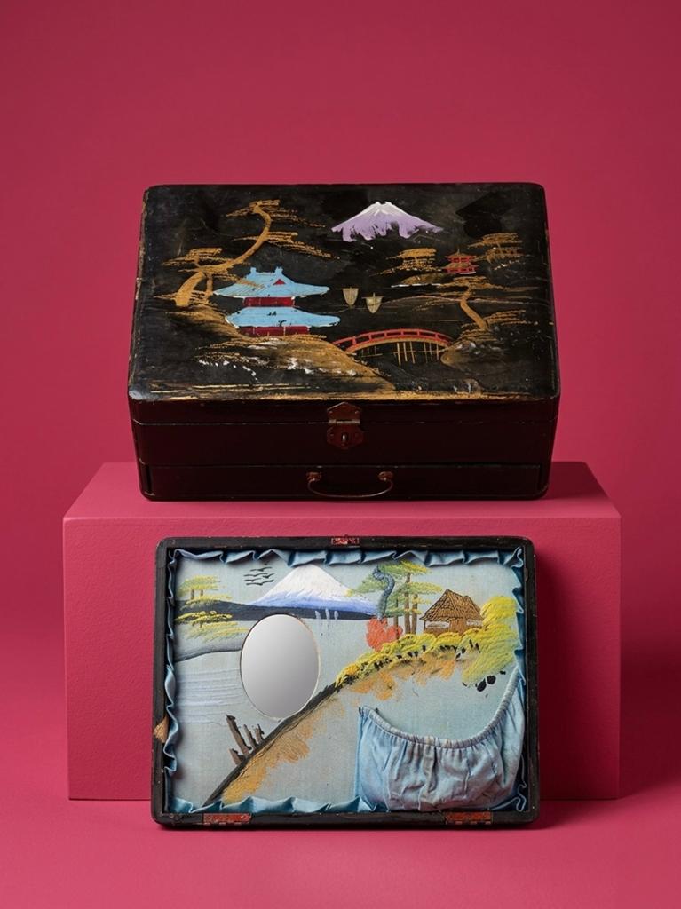 Vintage Japanse laquerdoos | Sieradenkistje | Handgeschilder, Ophalen of Verzenden