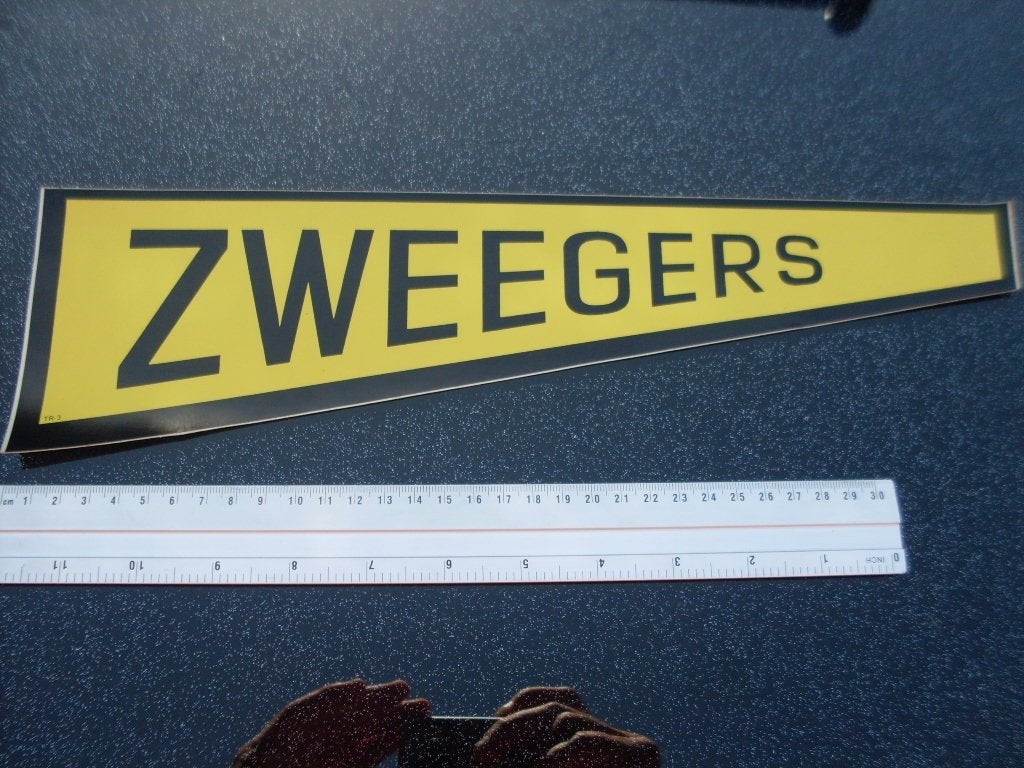 grote sticker zweegers logo Piet PZ 15x, Verzenden, Zo goed als nieuw, Bedrijf of Vereniging