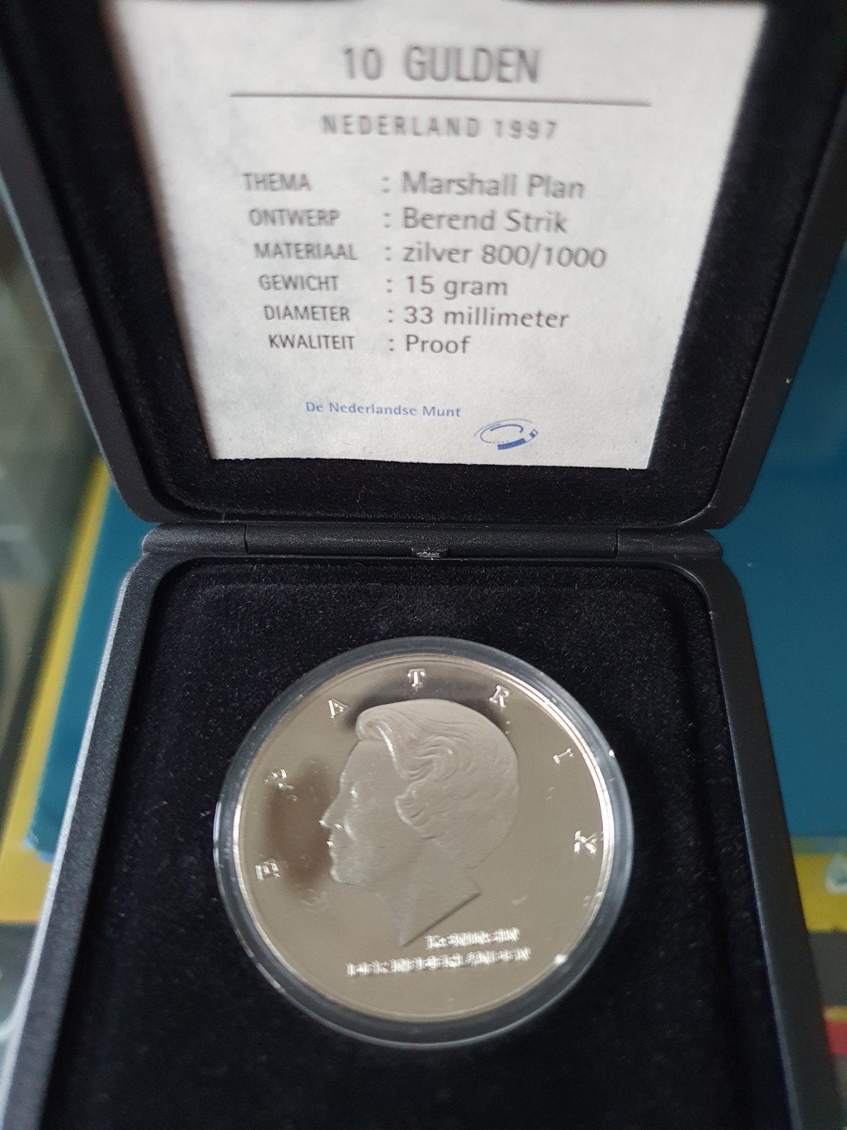 10 Gulden Nederland 1997 Marshall Plan Zilver Proof, Postzegels en Munten, Munten | Nederland, Koningin Beatrix, Zilver, Ophalen of Verzenden