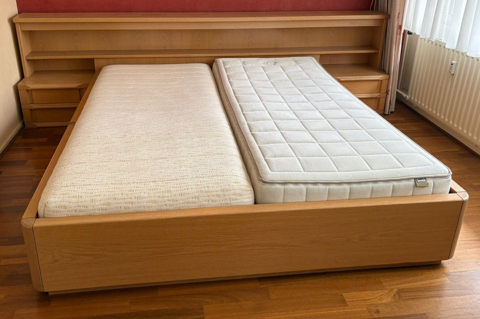 MassieAuping spiraalbed met verstelbaar hoofd- en voeteneind, Tweepersoons, Ophalen of Verzenden, 180 cm, Hout