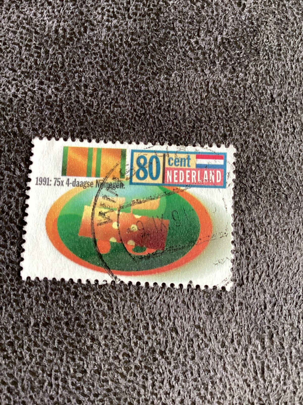 Postzegel 1991: 75x 4-daagse Nijmegen, 80 cent, Postzegels en Munten, Ophalen of Verzenden, Na 1940, Gestempeld