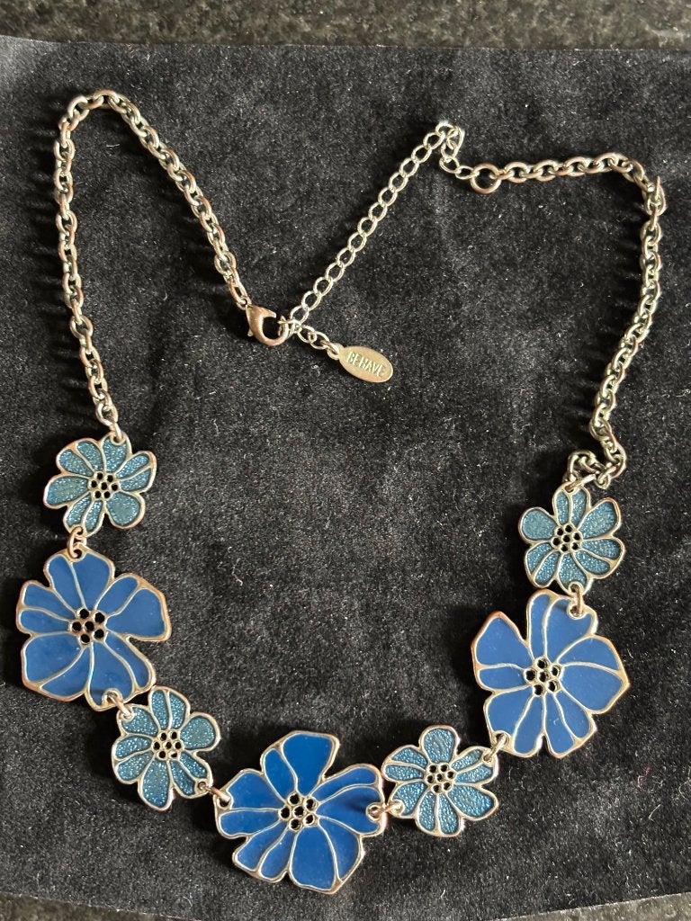 Ketting geemailleerde bloemen, Ophalen of Verzenden, Zo goed als nieuw, Overige materialen, Verstelbaar