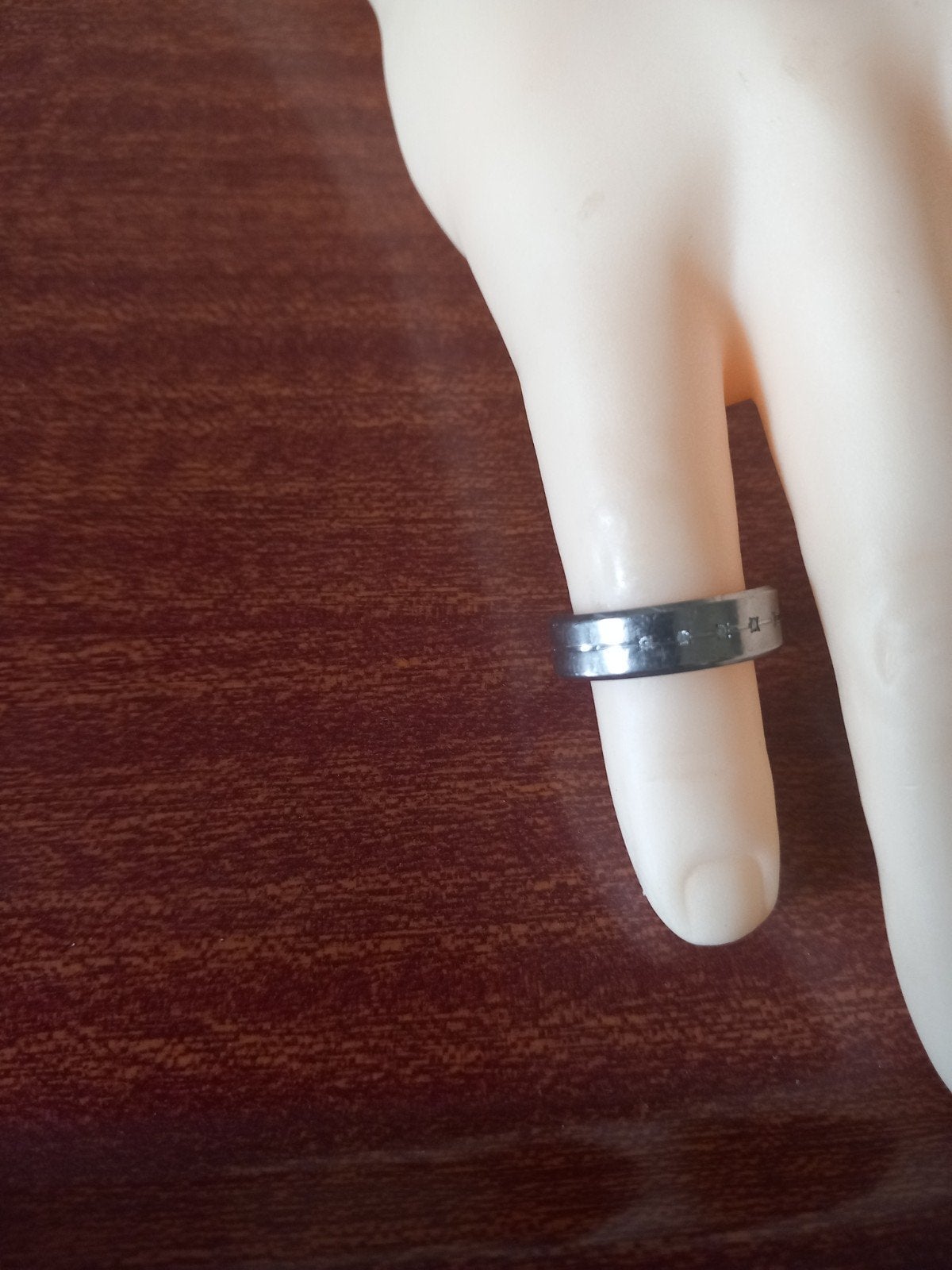 Boccia ring met 5 diamantjes maat 18, Gebruikt, Verzenden, Dame, Zilver