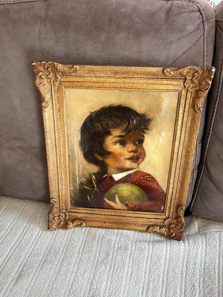 Antiek olieverf portret schilderij, Antiek en Kunst, Ophalen of Verzenden