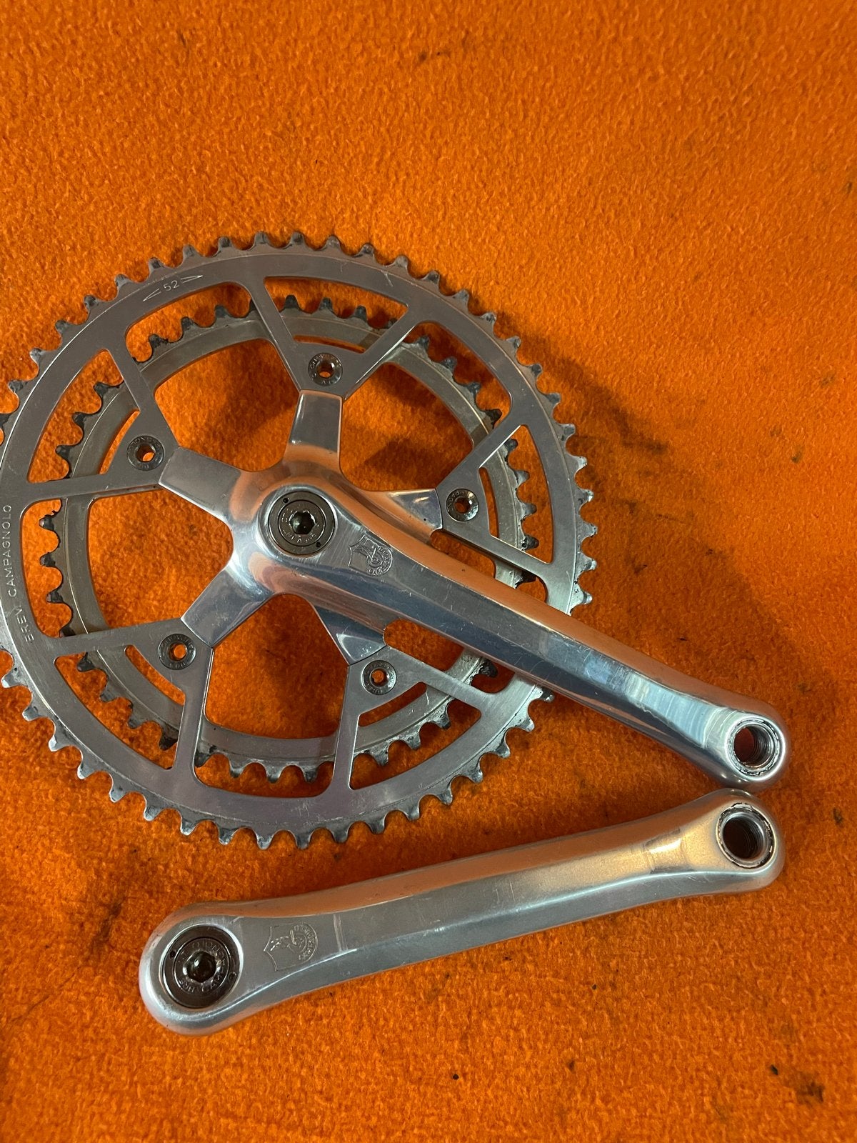 Campagnolo Crankstel 52/42T 170mm cranks, Fietsen en Brommers, Crankstel of Pedalen, Gebruikt, Verzenden, Aluminium