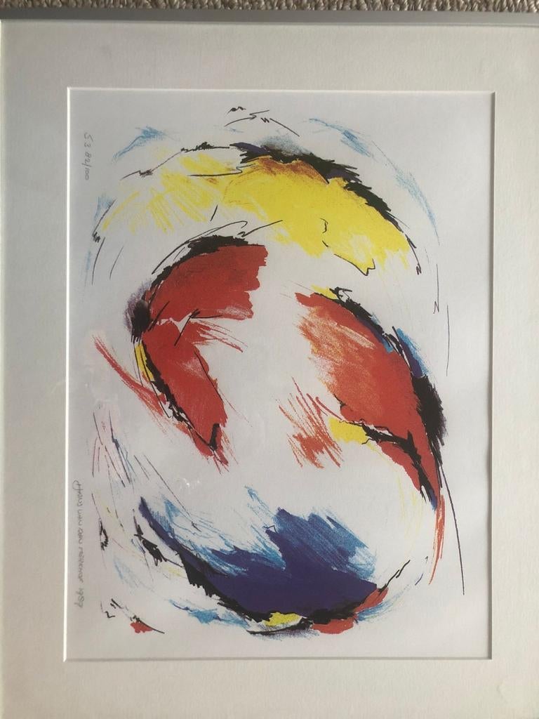 Hans van de Merkhof schilderij kunst zeefdruk, Antiek en Kunst, Ophalen of Verzenden