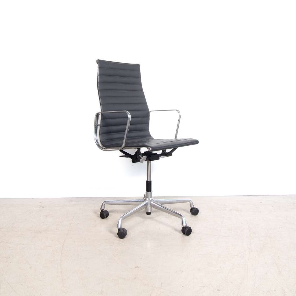 18x Vitra Eames EA 119 Bureaustoel Donkergrijs Leer, Huis en Inrichting, Bureaustoelen, Niet ingevuld, Bruin, Niet ingevuld, Ophalen of Verzenden