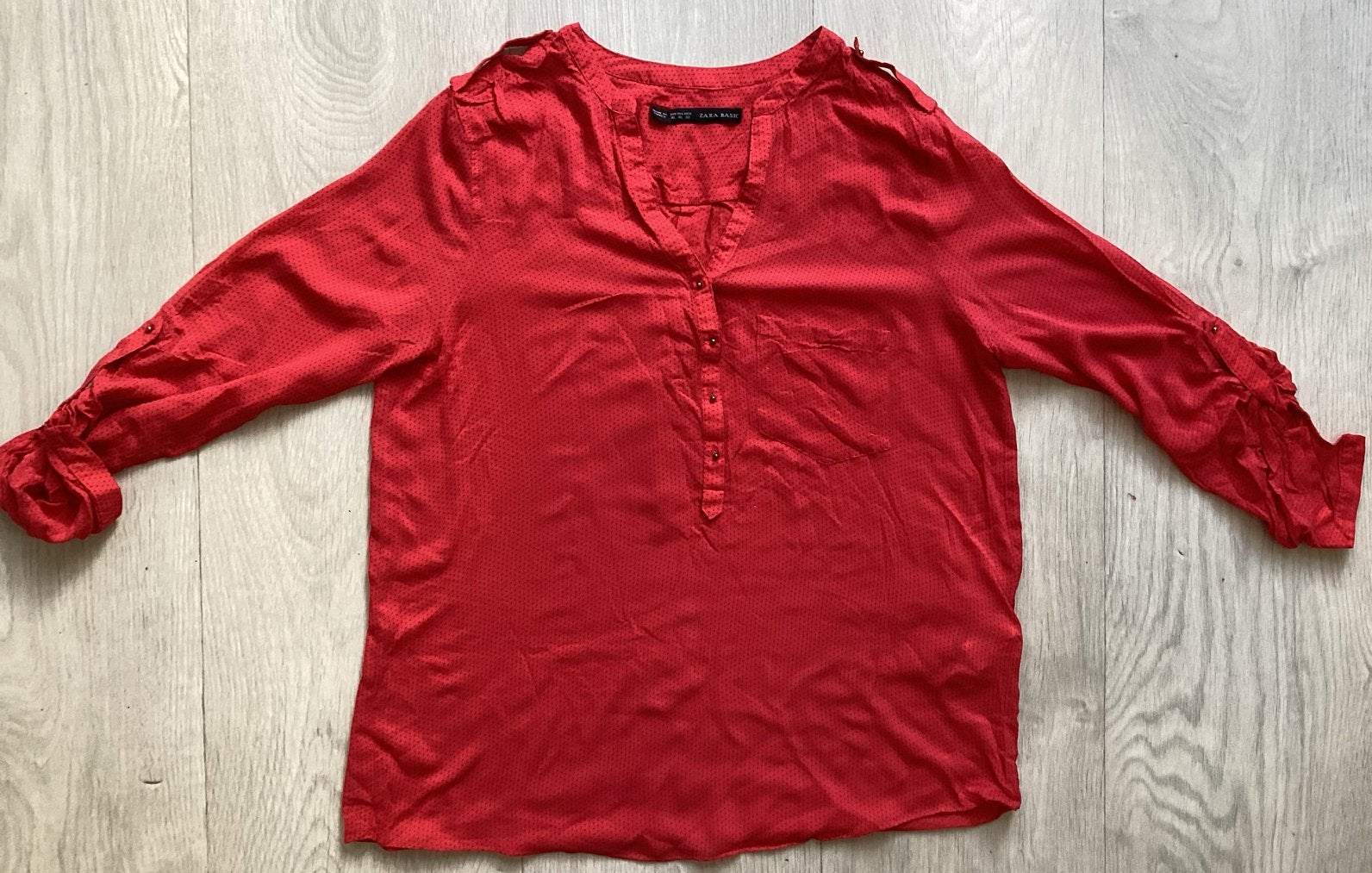 Zara Basic Rode Blouse Maat XL, Kleding | Dames, Blouses en Tunieken, Zo goed als nieuw, Maat 46/48 (XL) of groter, Rood, Ophalen of Verzenden