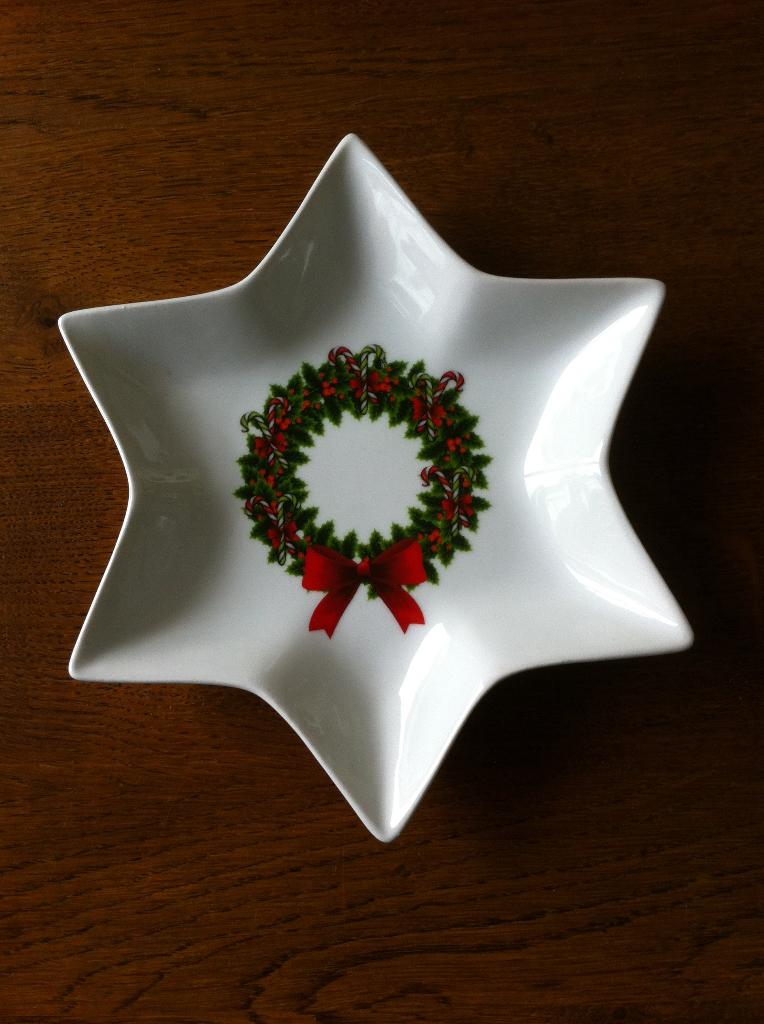 Porseleinen Schaal "Kerstster" met 'Kerstkrans' Nieuw, Ophalen of Verzenden, Nieuw
