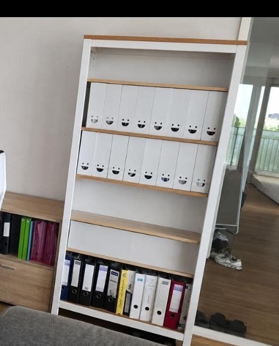 HEMNES .Bookcase, white stain/light

brown,, Ophalen, Zo goed als nieuw, 25 tot 50 cm, Minder dan 100 cm