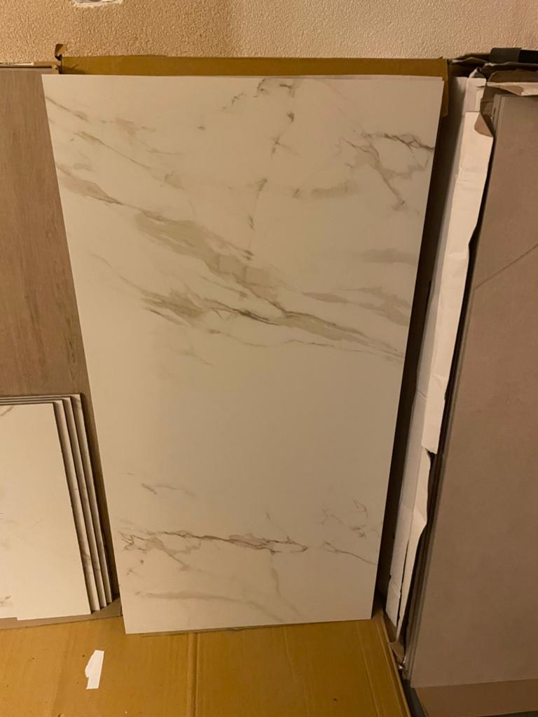 Nieuwe Lucido Beige Mat Marmerlook Tegels 60x120 cm, Ophalen, 60 cm of meer, Nieuw, 5 tot 10 m²