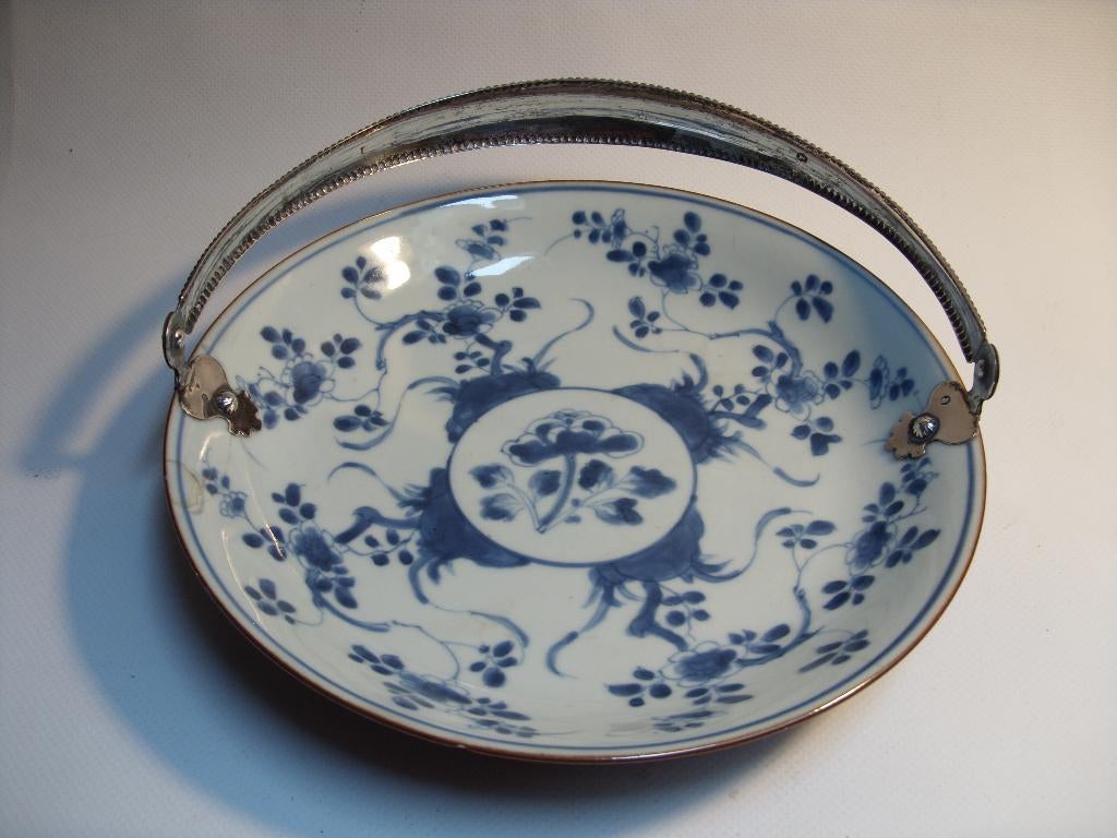 kangxi schotel zilver hengsel, Antiek en Kunst, Antiek | Porselein, Ophalen of Verzenden