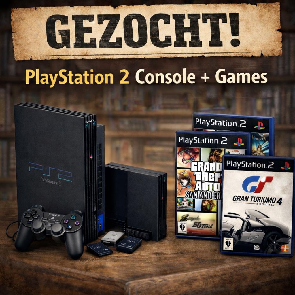 Gezocht PlayStation 2 console + games, Ophalen of Verzenden, Zo goed als nieuw
