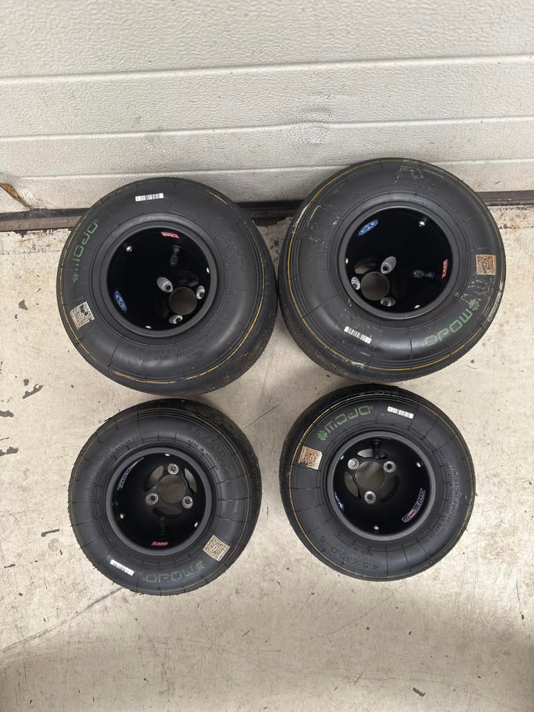 DWT Velgen set zgan met banden Mojo D5, Sport en Fitness, Karting, Ophalen of Verzenden, Gebruikt, Onderdelen Kart