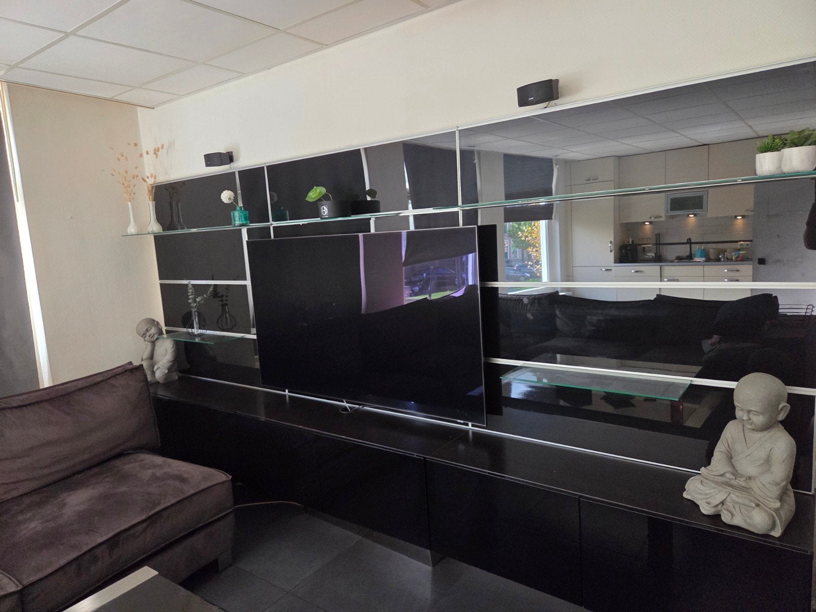 tv/wand meubel uniek!, Ophalen, Gebruikt, Glas, 200 cm of meer