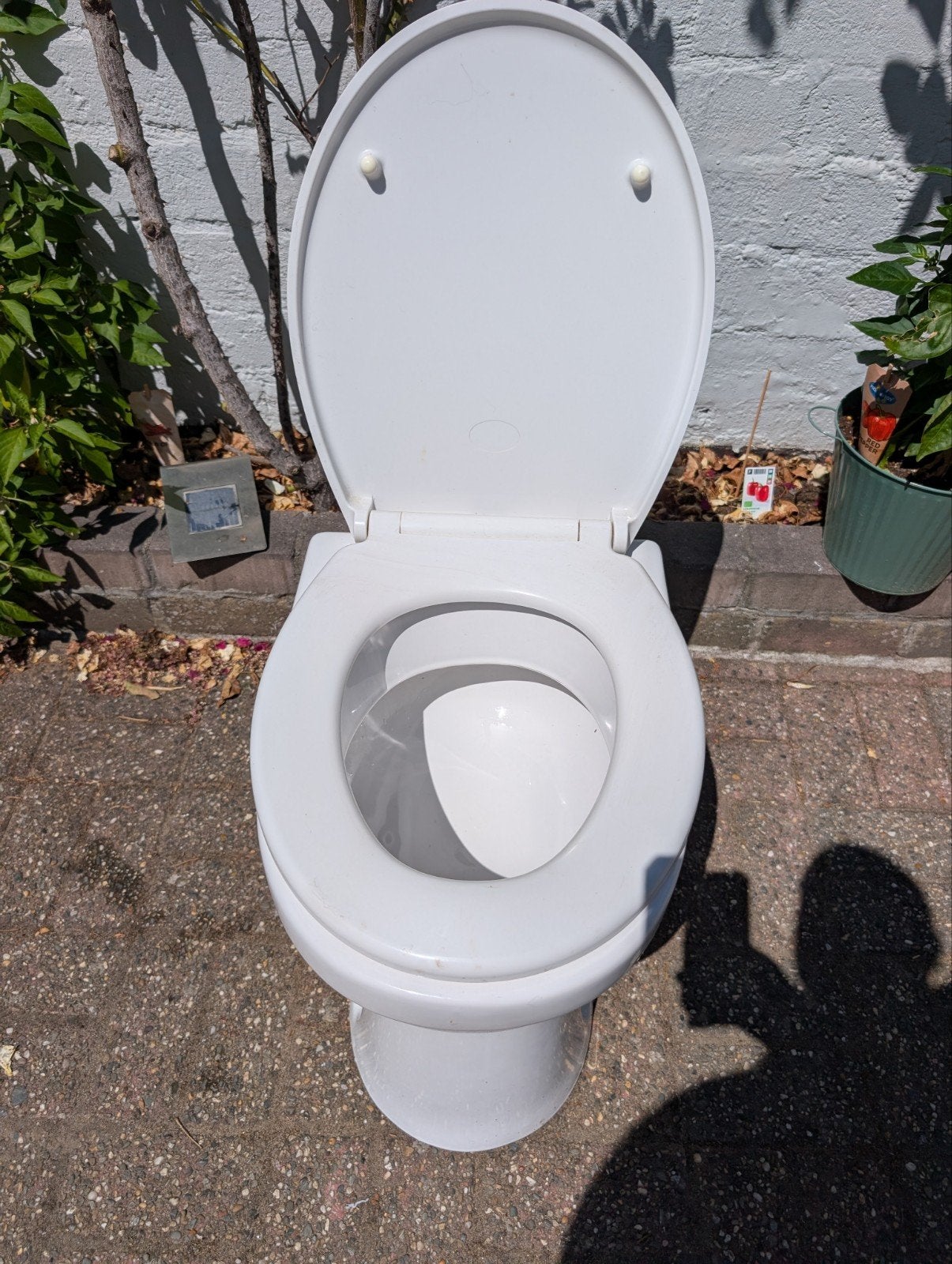 Extra hoge WC 46 cm staand met zelfsluitende bril, Ophalen, Gebruikt, Toilet