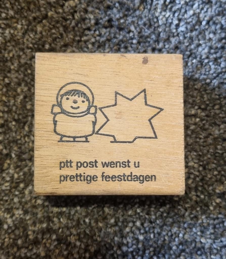 Vintage PTT Post Stempel 'Prettige Feestdagen', Ophalen of Verzenden