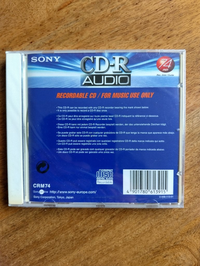 SONY CD-R 74/CRM74 * Geschikt Voor Audio CD Recorders * NEW, Ophalen of Verzenden, Nieuw, Cd, Sony