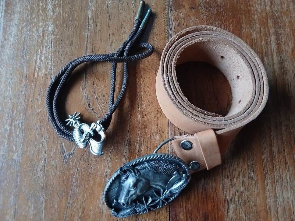 Country & Western Riem met Siskiyou Gesp en Bolo, Overige kleuren, Siskiyou, Riem of Ceintuur, Gedragen