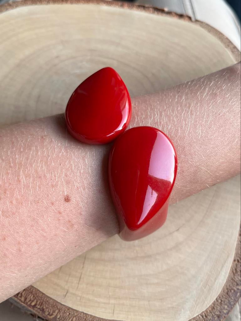 fel rode angela caputi designer armband cuff bangle., Sieraden, Tassen en Uiterlijk, Ophalen of Verzenden, Zo goed als nieuw, Rood