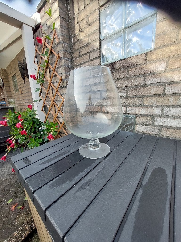 Wijnglas / vaas, Ophalen, Gebruikt, Op voet, Glas