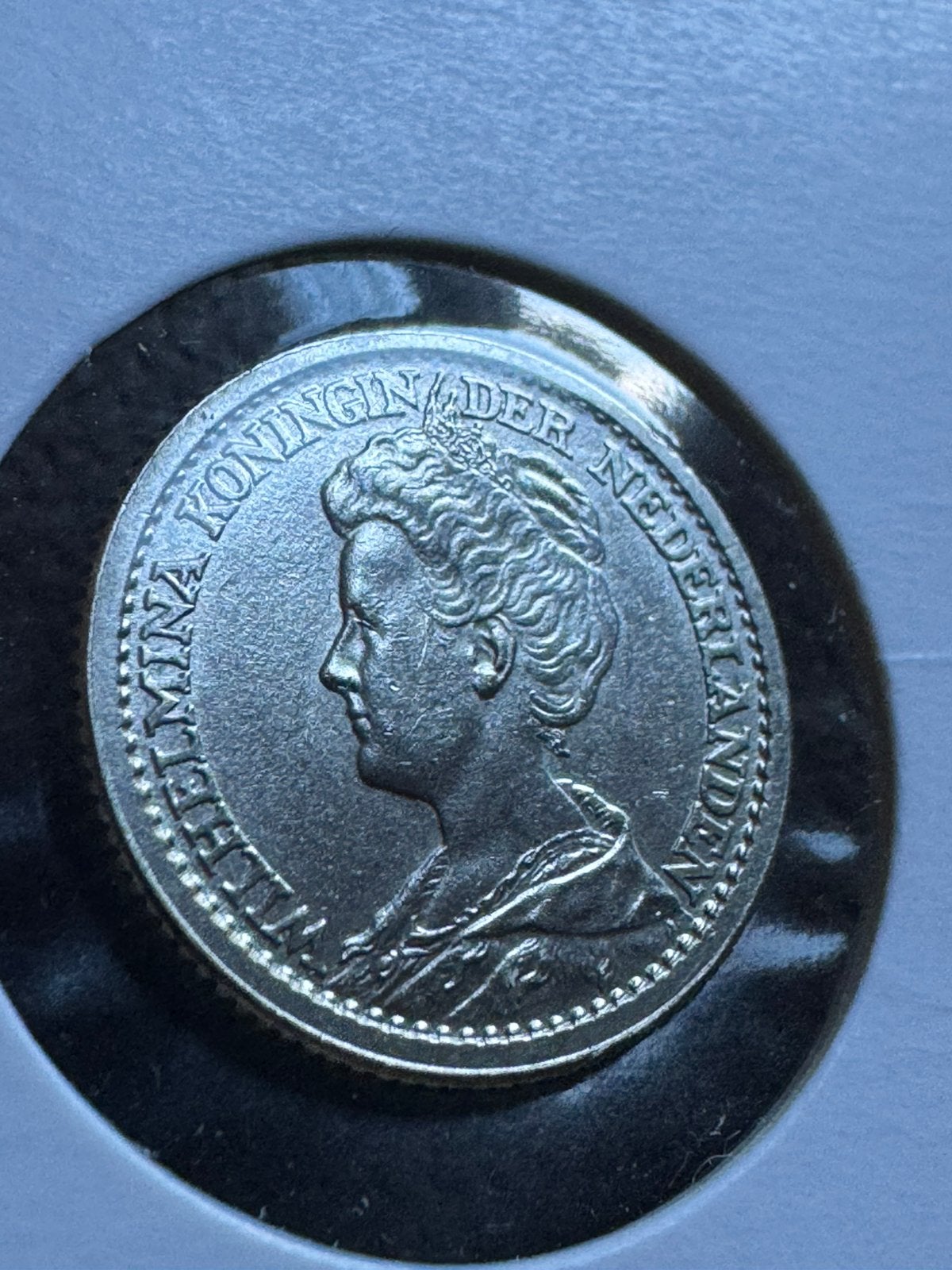 25 Cents Koningin Wilhelmina 1918 Zilveren Munt, Zilver, 25 cent, Ophalen of Verzenden, Koningin Wilhelmina