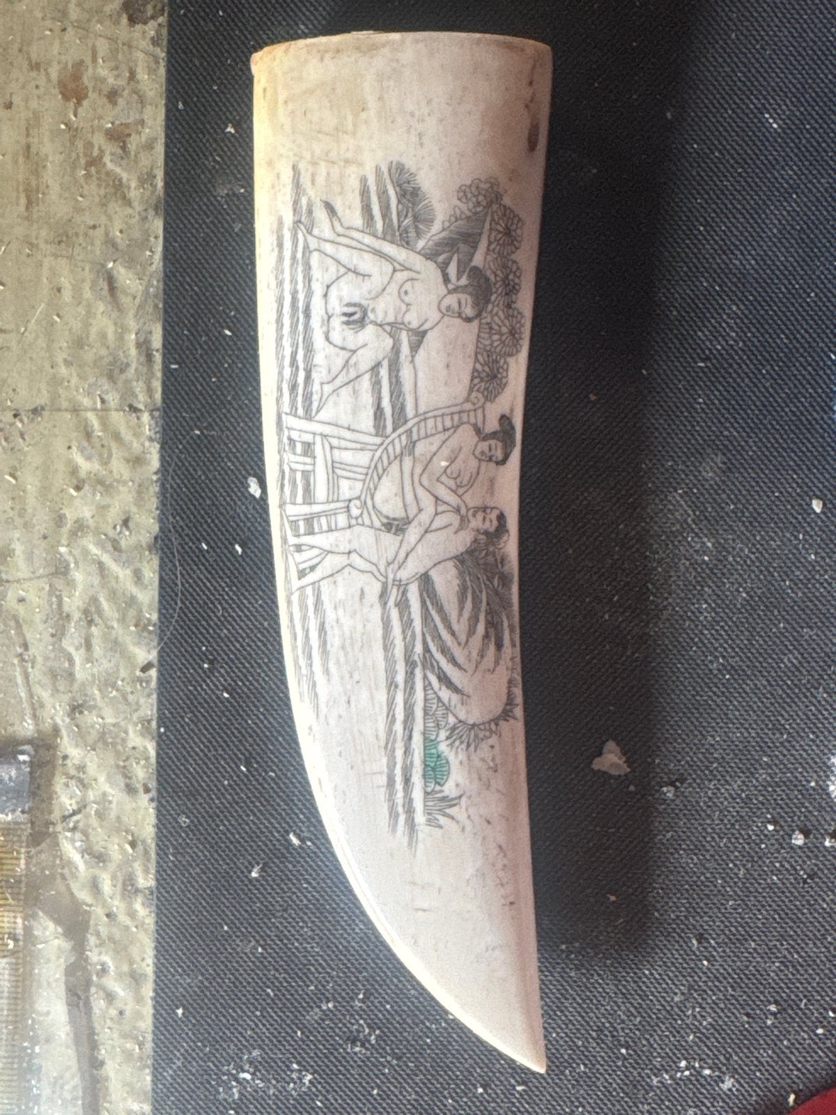 Vintage Shunga Scrimshaw Replica - Japanse Erotische Kunst, Ophalen of Verzenden