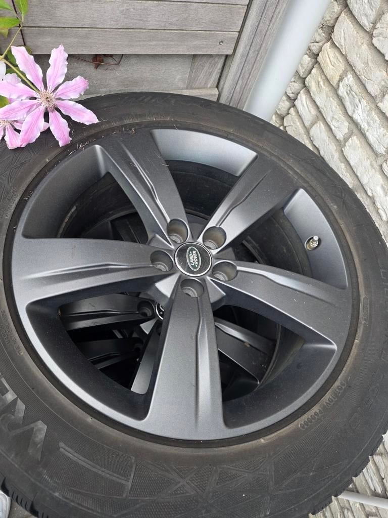 Land Rover 19 inch velgen met winterbanden 255/55 R19, Gebruikt, 255 mm, Banden en Velgen, Winterbanden