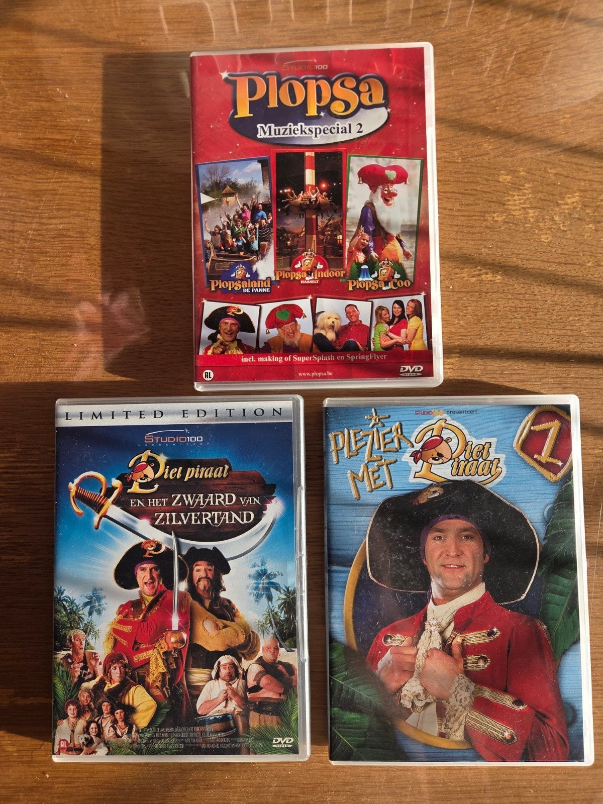 Plopsa & Piet Piraat DVD Collectie - 3 Films, Cd's en Dvd's, Gebruikt, Verzamelbox, Alle leeftijden, Nederlands