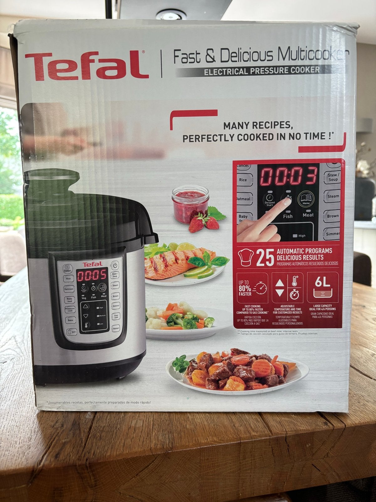 Tefal Fast & Delicious Multicooker - Elektrische Snelkookpan, 4 liter of meer, Ophalen, Nieuw, 3 snelheden of meer
