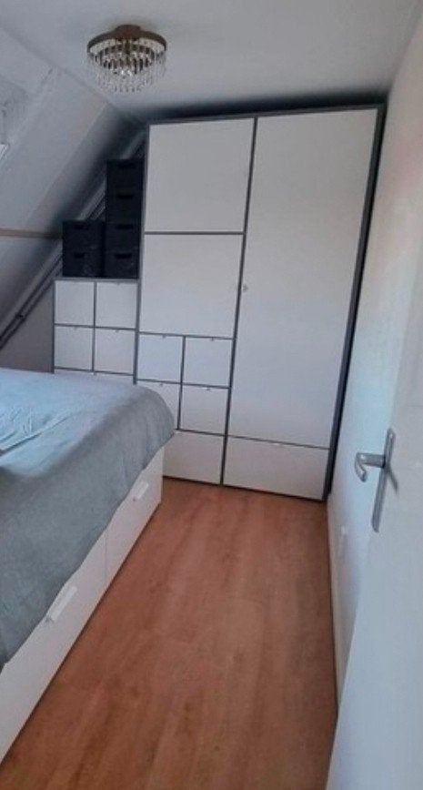 VISHTUS Kledingkast, grijs/wit, 122x59x216 cm, Huis en Inrichting, Ophalen, Zo goed als nieuw, 50 tot 75 cm, 200 cm of meer