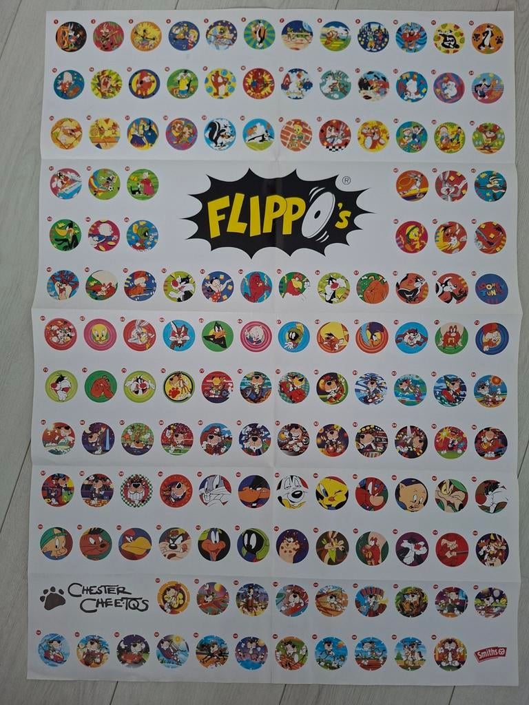 Flippo's verzamelposter Looney Tunes en Chester Cheetos, Ophalen of Verzenden, Looney Tunes, Map, Album of Poster