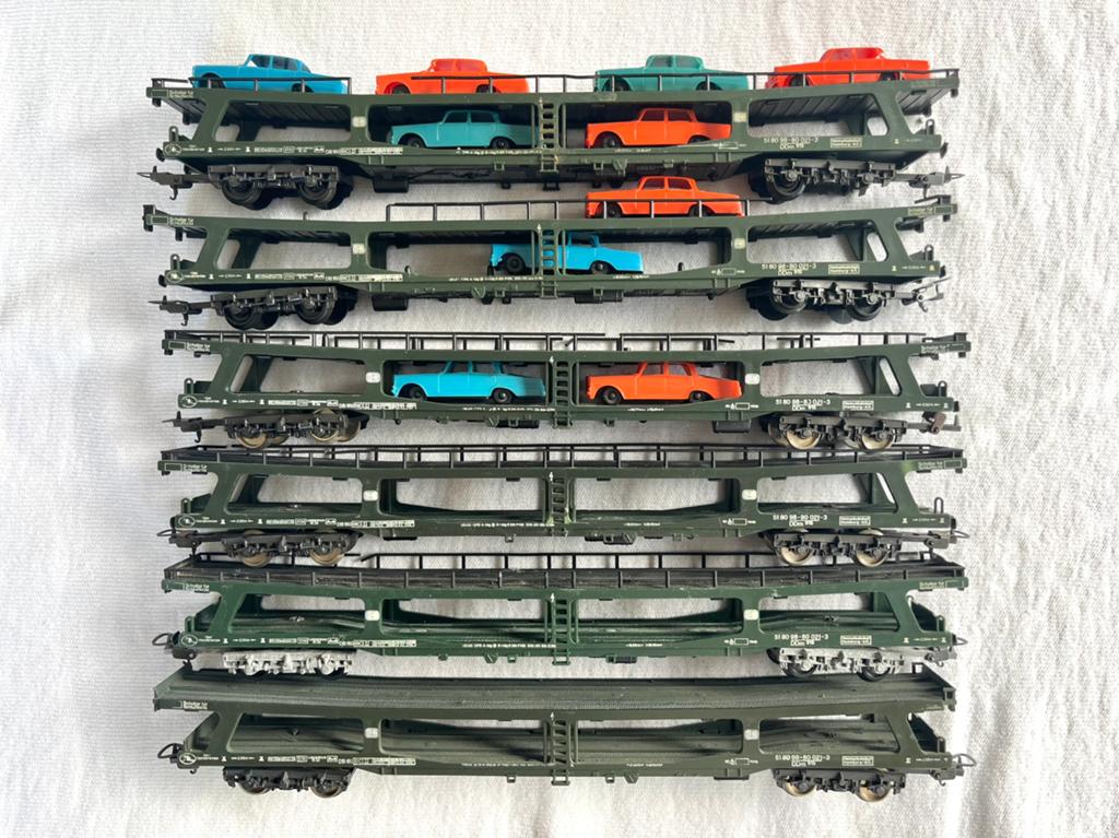 6x Lima 9054 DB Autotransporters H0, Hobby en Vrije tijd, Modeltreinen | H0, Gebruikt, Gelijkstroom, Wagon, Ophalen of Verzenden