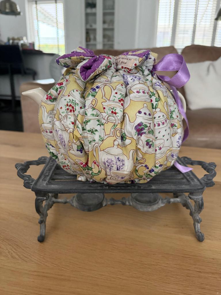 Theemuts theepotten/bloemen print incl. theepot (servies), Ophalen of Verzenden, Nieuw